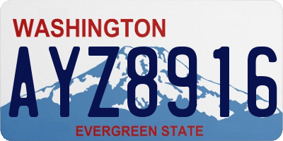 WA license plate AYZ8916