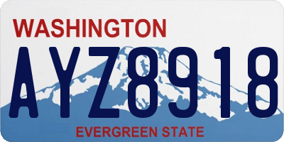 WA license plate AYZ8918