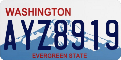 WA license plate AYZ8919