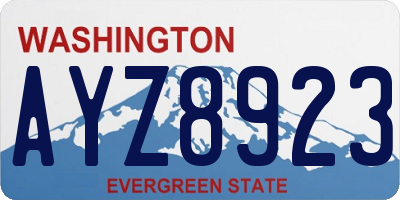 WA license plate AYZ8923