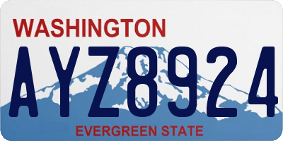 WA license plate AYZ8924