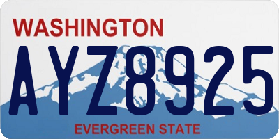 WA license plate AYZ8925