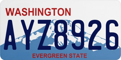 WA license plate AYZ8926