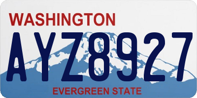 WA license plate AYZ8927