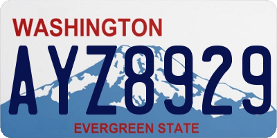 WA license plate AYZ8929