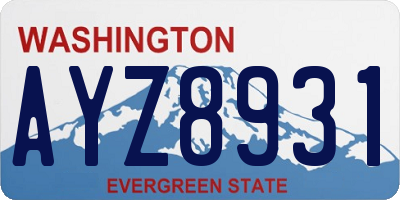 WA license plate AYZ8931