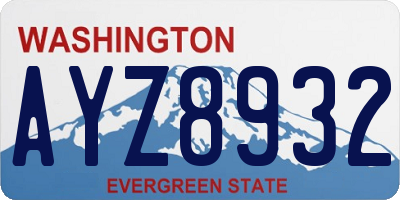 WA license plate AYZ8932