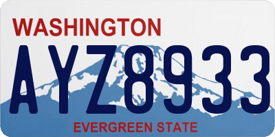 WA license plate AYZ8933