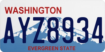 WA license plate AYZ8934