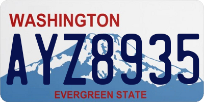 WA license plate AYZ8935