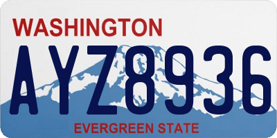 WA license plate AYZ8936