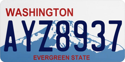 WA license plate AYZ8937