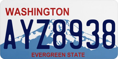 WA license plate AYZ8938