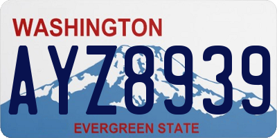 WA license plate AYZ8939