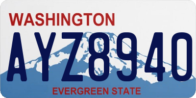 WA license plate AYZ8940