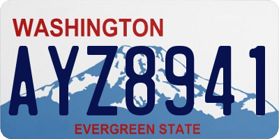 WA license plate AYZ8941