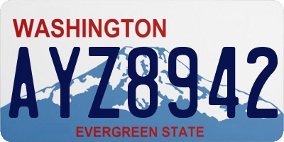 WA license plate AYZ8942