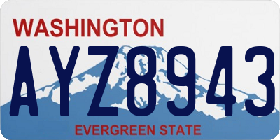 WA license plate AYZ8943