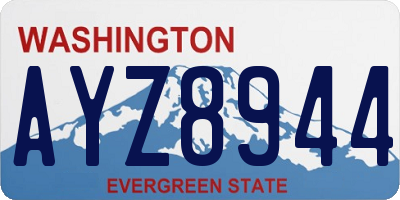 WA license plate AYZ8944