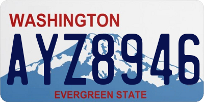 WA license plate AYZ8946