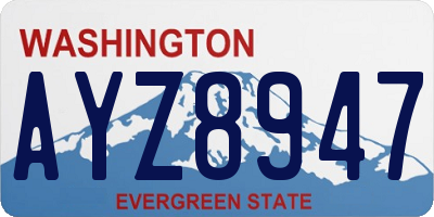 WA license plate AYZ8947