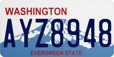 WA license plate AYZ8948