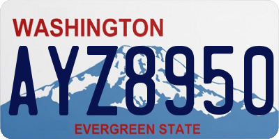 WA license plate AYZ8950