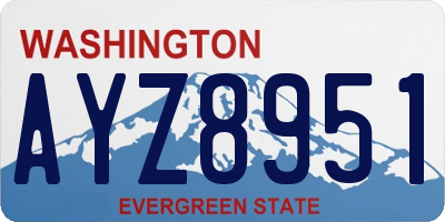 WA license plate AYZ8951