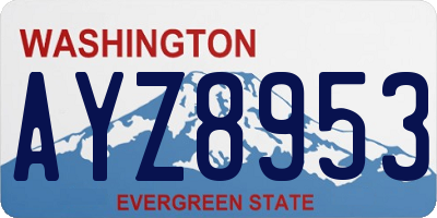 WA license plate AYZ8953