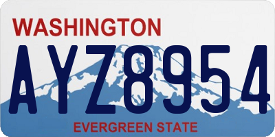 WA license plate AYZ8954