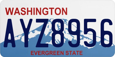 WA license plate AYZ8956