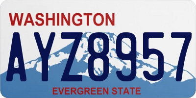 WA license plate AYZ8957