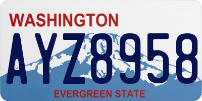 WA license plate AYZ8958