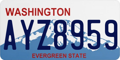 WA license plate AYZ8959