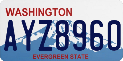 WA license plate AYZ8960