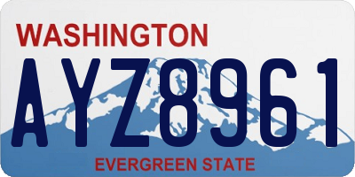 WA license plate AYZ8961