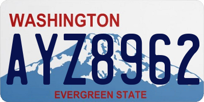 WA license plate AYZ8962