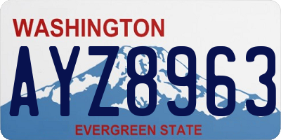 WA license plate AYZ8963