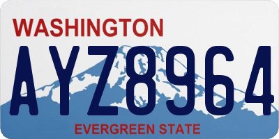 WA license plate AYZ8964