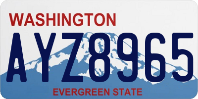 WA license plate AYZ8965