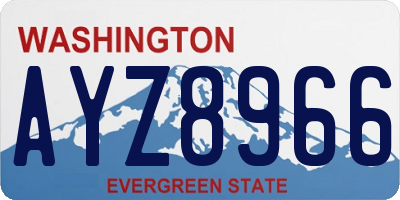 WA license plate AYZ8966