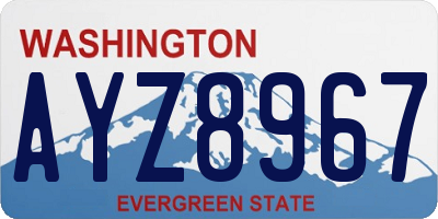 WA license plate AYZ8967