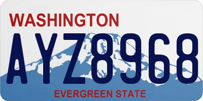 WA license plate AYZ8968