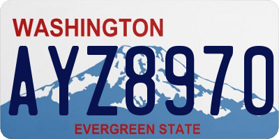 WA license plate AYZ8970