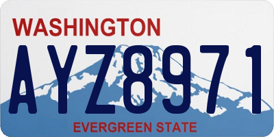 WA license plate AYZ8971