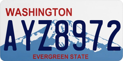 WA license plate AYZ8972