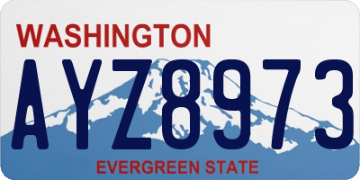 WA license plate AYZ8973