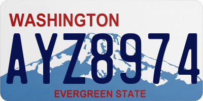 WA license plate AYZ8974