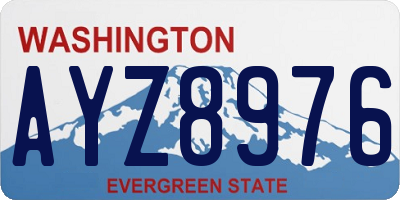 WA license plate AYZ8976