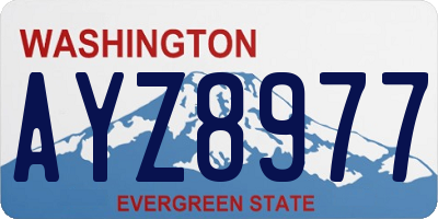 WA license plate AYZ8977